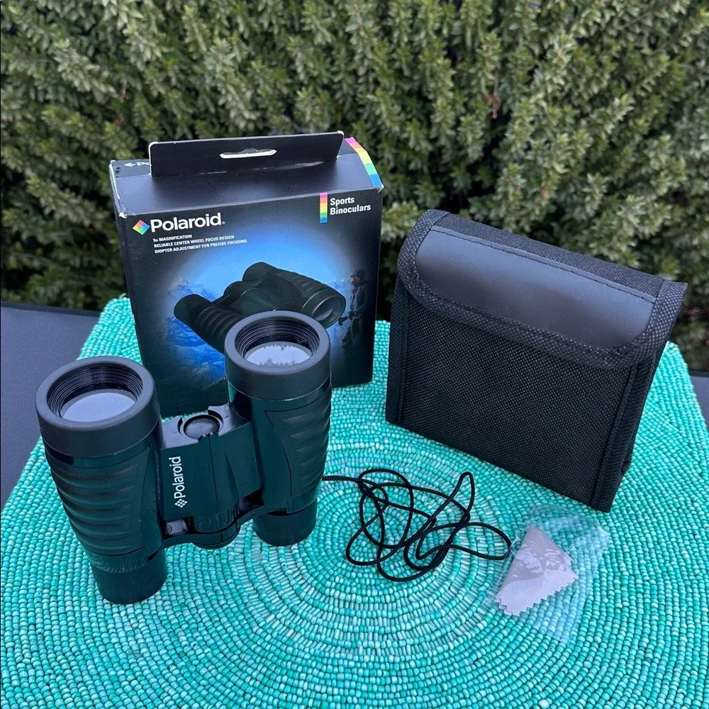 Polaroid Black Sports Binoculars with Blue Accents